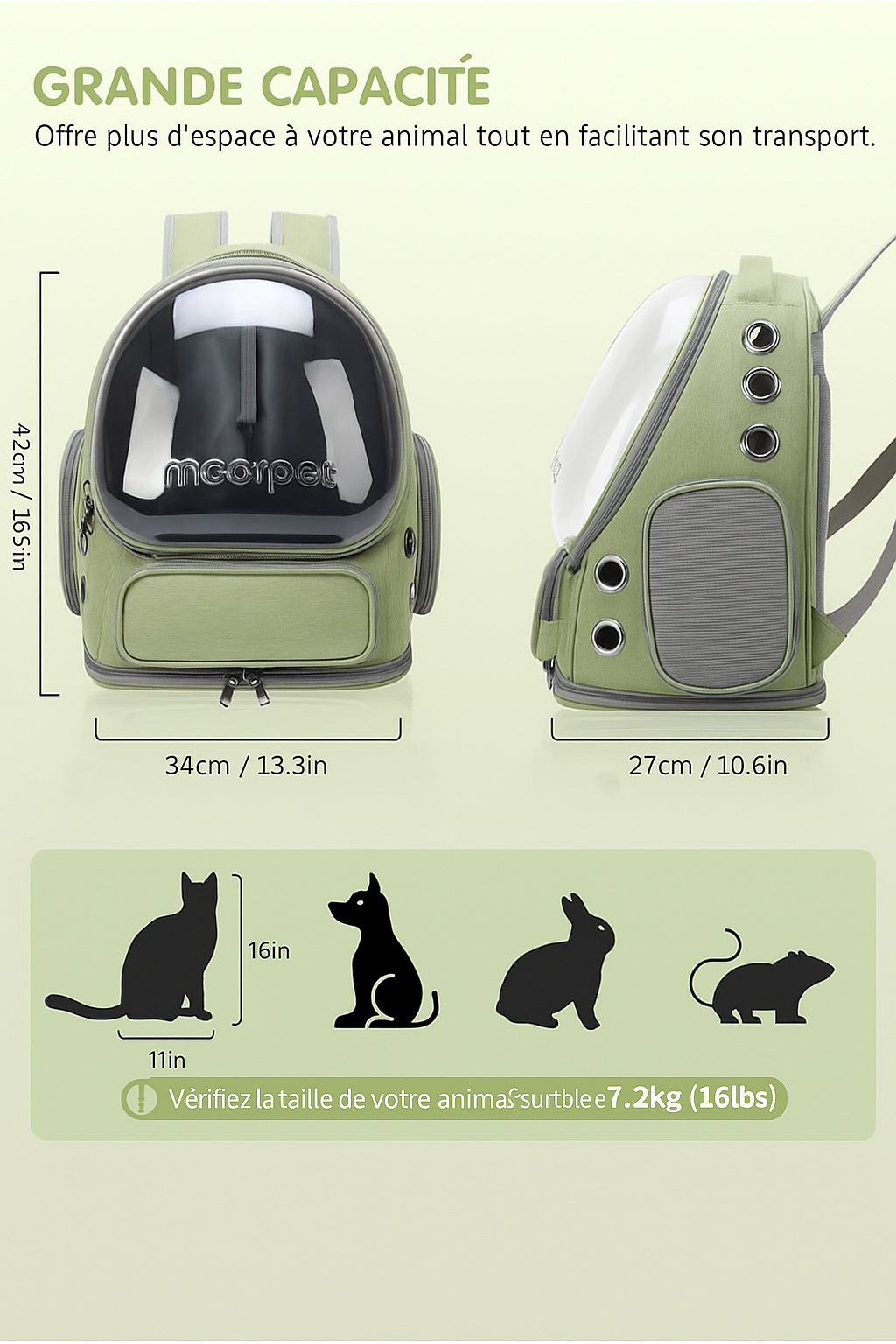 Sac à Dos Transparent pour Chat