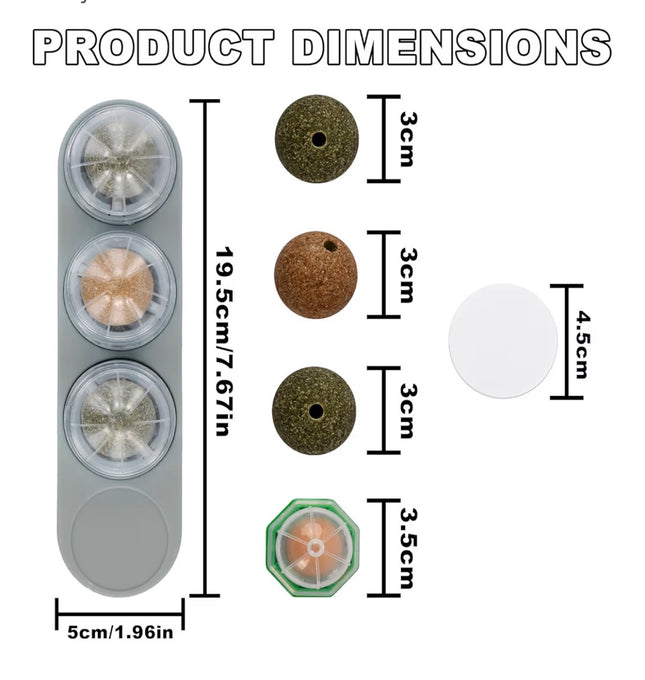 Jouet à lécher pour chat avec boules à herbe à chat – Anti-stress et hygiène dentaire