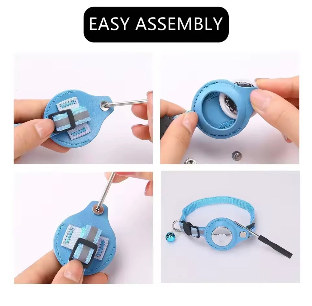 Collier GPS pour Chat Compatible AirTag – Réfléchissant & Ajustable (Sécurité Anti-Perte)