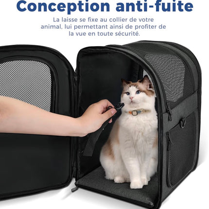Sac de Transport Extensible Anti-Stress pour Chien & Chat – Sac à Dos Sécurisé, Respirant et Compatible Cabine