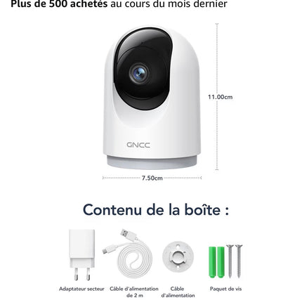 Caméra connectée pour animaux – Surveillance HD avec vision nocturne et audio bidirectionnel