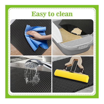 Tapis Attrape-Litière Double Couche pour Chat – Antidérapant et Imperméable