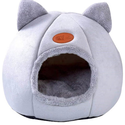 Maison Douillette pour Chat– Niche Fermée & Panier Confort