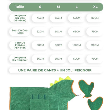 Peignoir Absorbant pour Chien – Séchage Rapide avec Gants Inclus
