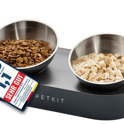 Gamelle Double Surélevée en Acier Inoxydable pour Chat et Petit Chien