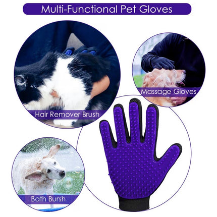 Gant de Toilettage pour Chien et Chat – Brosse Massage en Silicone Anti-Poils – Taille Ajustable