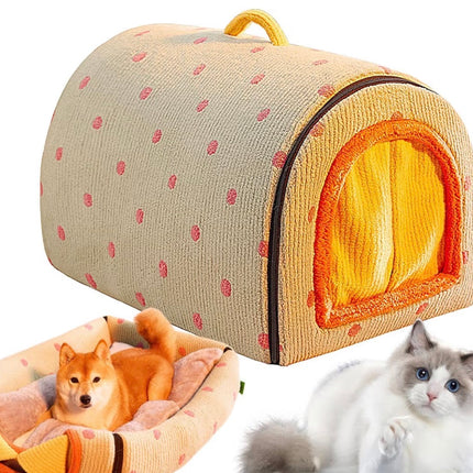 Maison Cocoon Chaude et Pliable pour Chat et Petit Chien – Couchage d’Hiver Ultra Doux