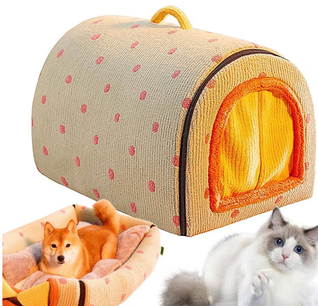 Maison Cocoon Chaude et Pliable pour Chat et Petit Chien – Couchage d’Hiver Ultra Doux