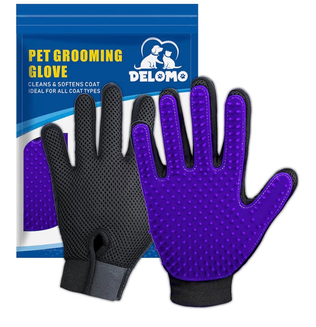 Gant de Toilettage pour Chien et Chat – Brosse Massage en Silicone Anti-Poils – Taille Ajustable