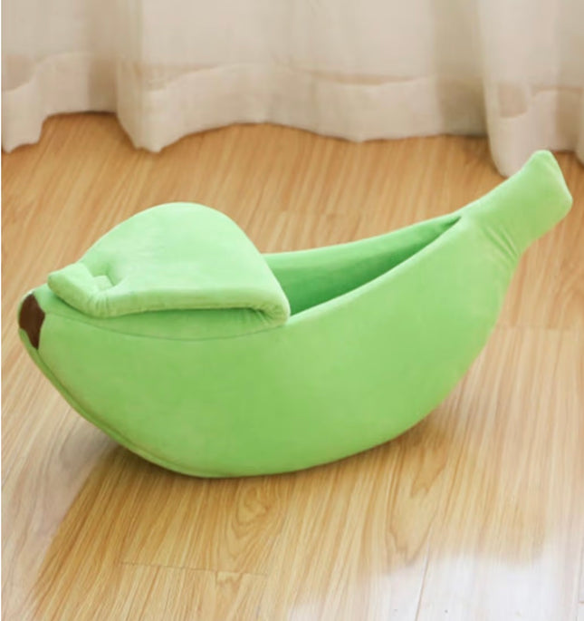 Lit Banane Douillet pour Chat et Petit Chien – Couchage Chaud et Confortable