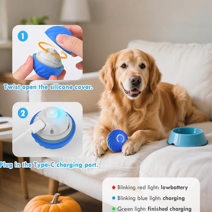Balle interactive automatique pour chien – Rebond intelligent, rechargeable USB-C