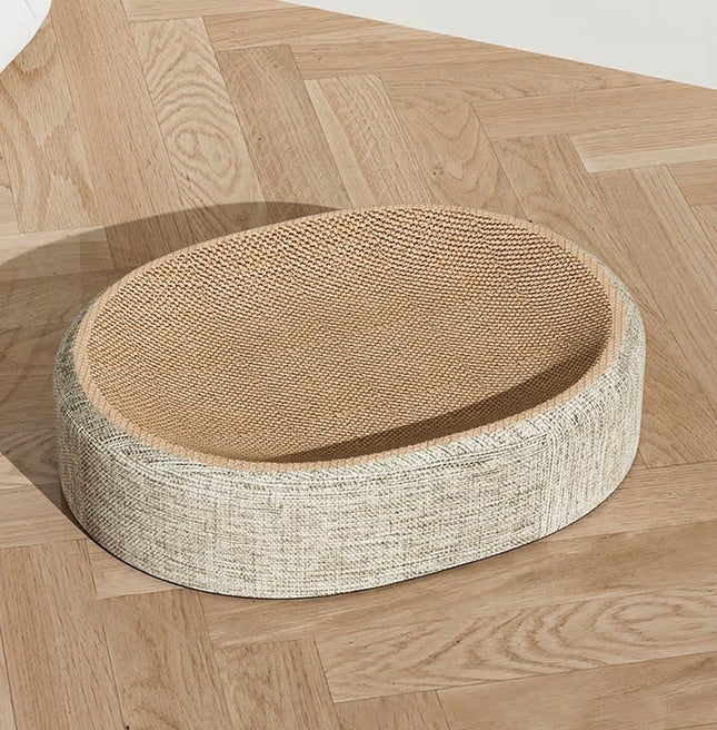 Griffoir Rond 2-en-1 pour Chat – Couchage & Grattoir en Carton Renforcé