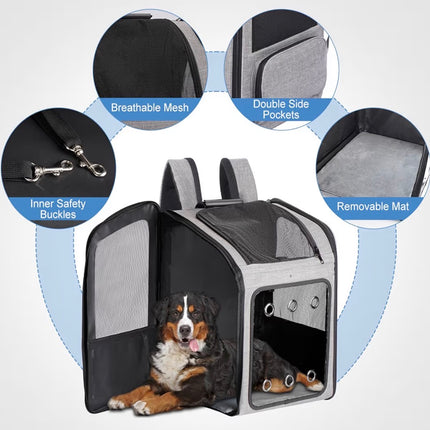 Sac à dos de transport grande capacité pour chat et chien – Respirant et confortable