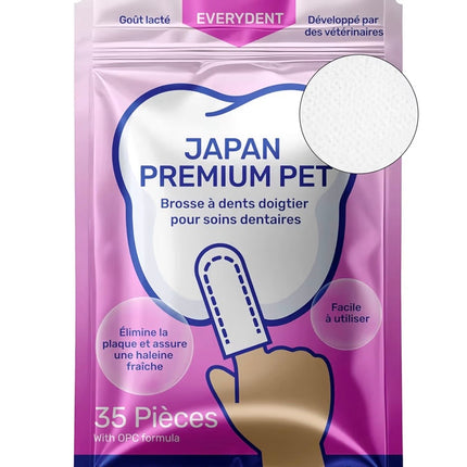 Lingettes Dentaires pour Chien & Chat – Doigtiers Nettoyants Sans Dentifrice – 35 Lingettes pour Hygiène Buccale Quotidienne