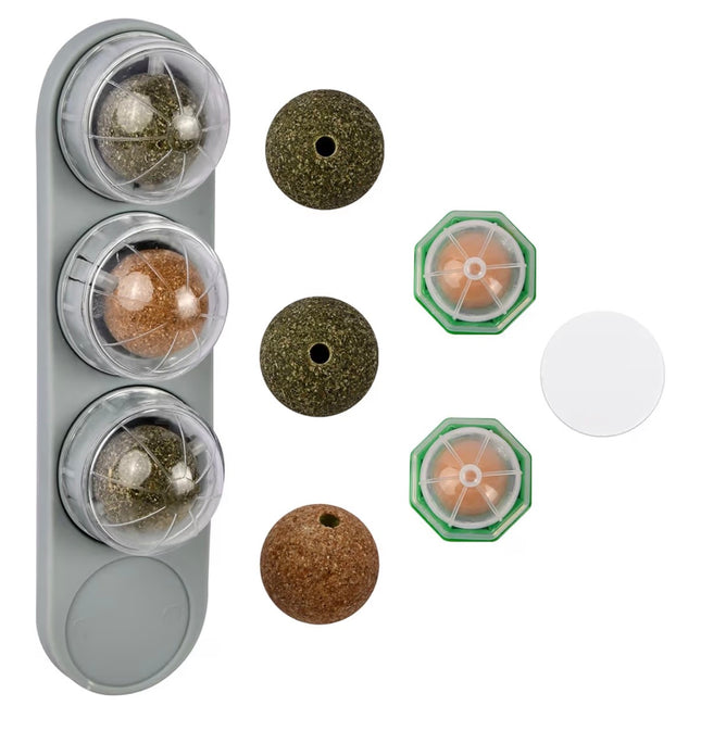 Jouet à lécher pour chat avec boules à herbe à chat – Anti-stress et hygiène dentaire