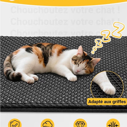 Tapis de litière pour chat extra large – Antidérapant et facile à nettoyer