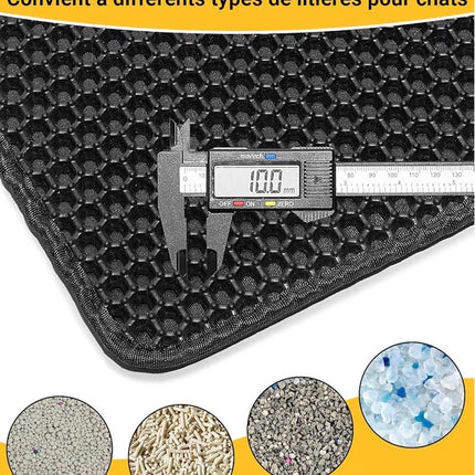 Tapis de litière pour chat extra large – Antidérapant et facile à nettoyer