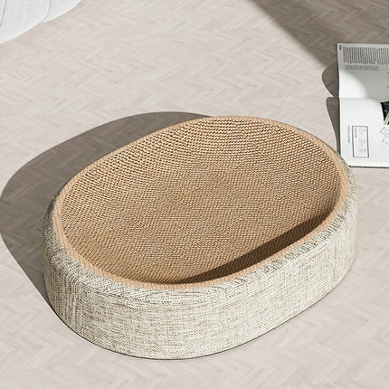 Griffoir Rond 2-en-1 pour Chat – Couchage & Grattoir en Carton Renforcé