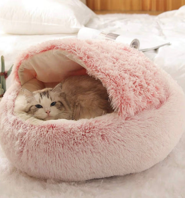 Panier Cocoon Ultra-Doux pour Chat  – Lavable, Anti-Stress et Anti-Dérapant