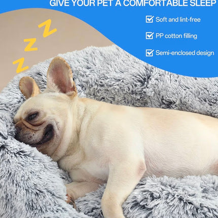 Panier Donut Apaisant – Lit Douillet en Fausse Fourrure