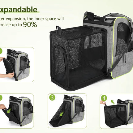 Sac de transport extensible pour chat et petit chien – Confort et sécurité en déplacement