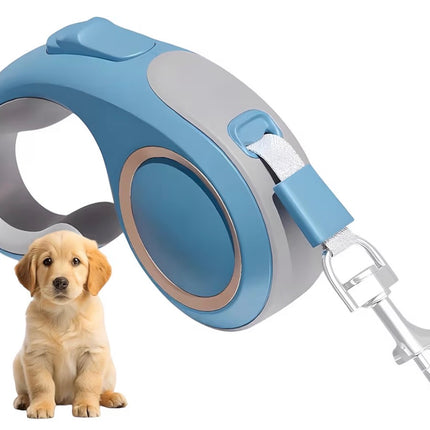 Laisse Rétractable pour Chien 5 m – Poignée Ergonomique et Frein à Une Main