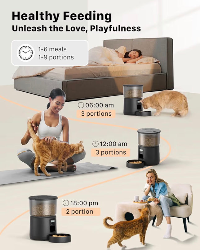 Distributeur Automatique de Croquettes pour Chat – Programmable avec Portions Réglables