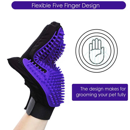 Gant de Toilettage pour Chien et Chat – Brosse Massage en Silicone Anti-Poils – Taille Ajustable