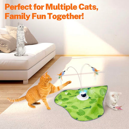 Jouet Interactif Intelligent pour Chat – Tapis Cache-Cache Électrique avec Plumes – Rechargeable