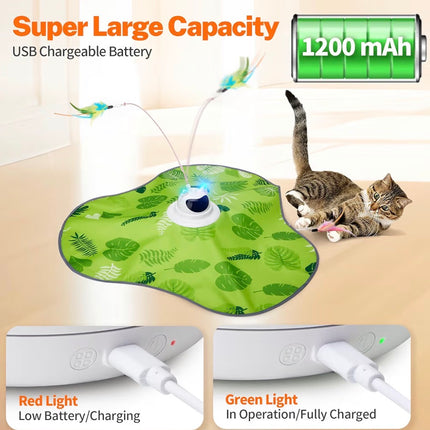 Jouet Interactif Intelligent pour Chat – Tapis Cache-Cache Électrique avec Plumes – Rechargeable