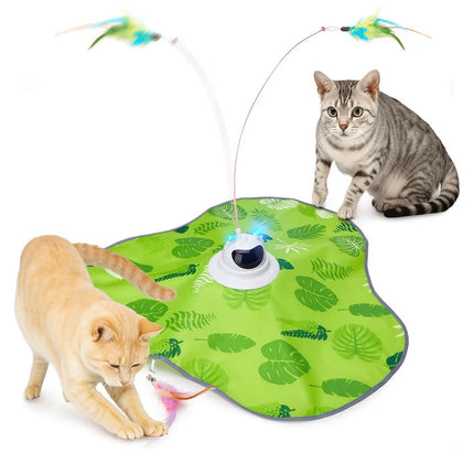 Jouet Interactif Intelligent pour Chat – Tapis Cache-Cache Électrique avec Plumes – Rechargeable