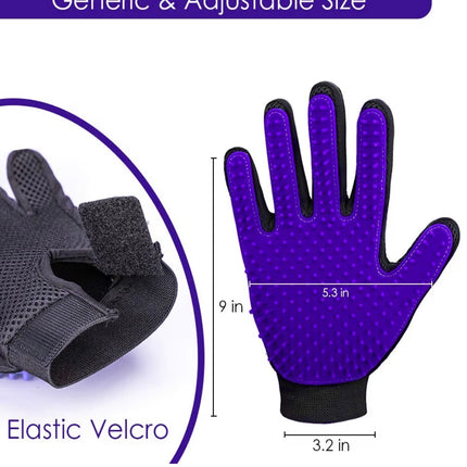 Gant de Toilettage pour Chien et Chat – Brosse Massage en Silicone Anti-Poils – Taille Ajustable