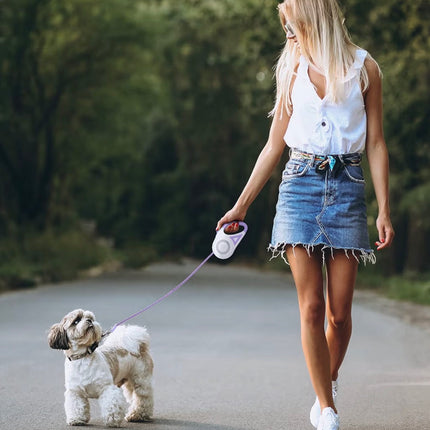 Laisse rétractable pour chien 5 m avec éclairage LED – Poignée ergonomique et frein sécurisé