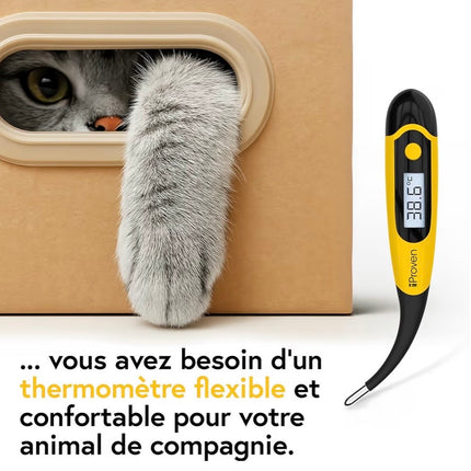 Thermomètre Chien & Chat iProven – Embout Flexible Ultra-Confort, Résultats Rapides