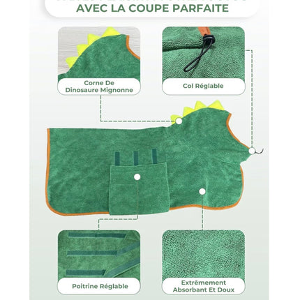 Peignoir Absorbant pour Chien – Séchage Rapide avec Gants Inclus