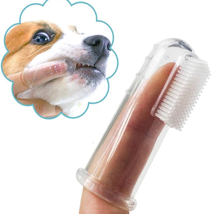 Lot de 10 brosse à dent à doigtier pour chien et chat – Silicone souple – Nettoyage bucco-dentaire