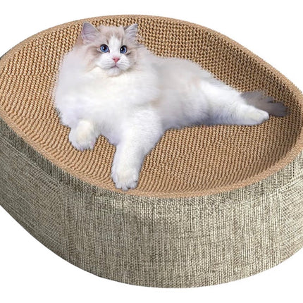 Griffoir Rond 2-en-1 pour Chat – Couchage & Grattoir en Carton Renforcé