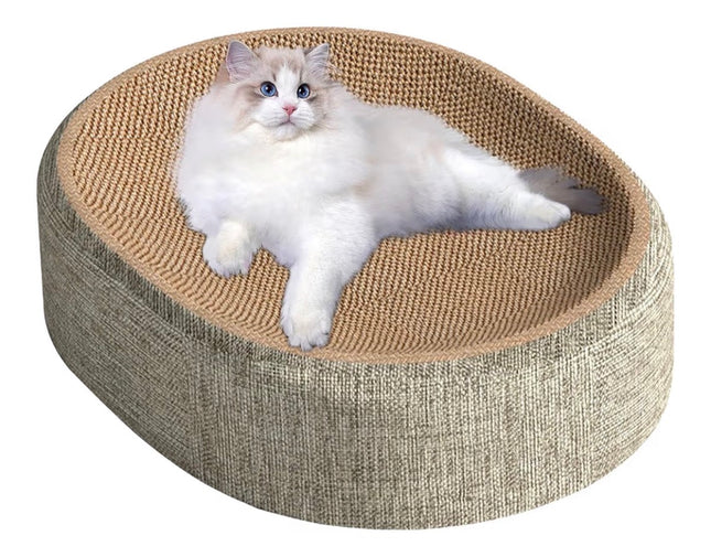 Griffoir Rond 2-en-1 pour Chat – Couchage & Grattoir en Carton Renforcé