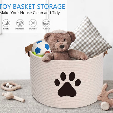Panier de Rangement pour Jouets de Chien & Chat – Coton Tressé, Design Moderne