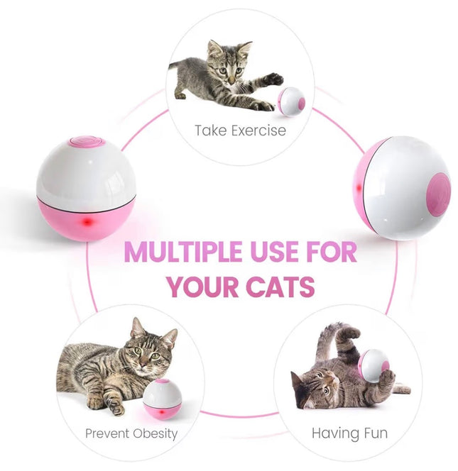 Balle interactive automatique pour chat avec LED – Rechargeable, intelligente et anti-ennui