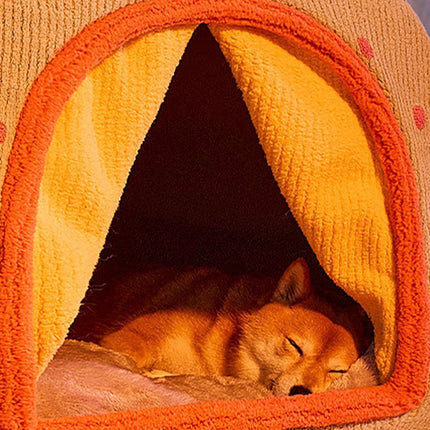 Maison Cocoon Chaude et Pliable pour Chat et Petit Chien – Couchage d’Hiver Ultra Doux