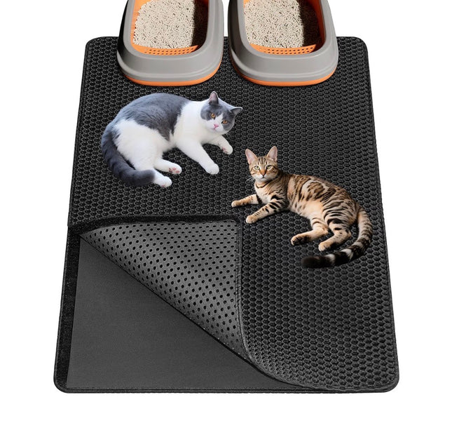 Tapis de litière pour chat extra large – Antidérapant et facile à nettoyer