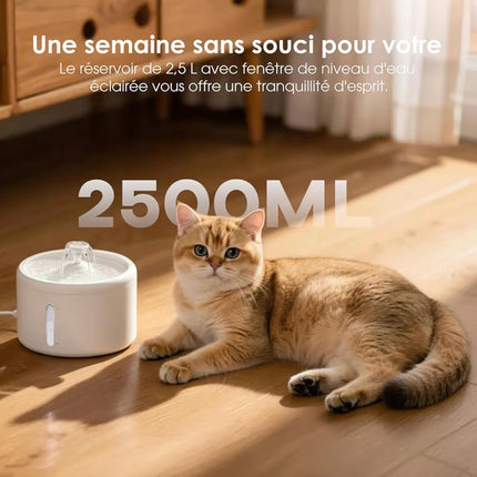 Fontaine à Eau Automatique Silencieuse pour Chat – 2,5 L avec Filtration Multi-Étapes