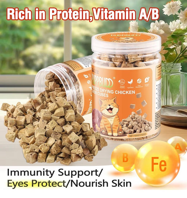 Friandises lyophilisées au foie de poulet pour chats – 100 % naturelles et riches en protéines
