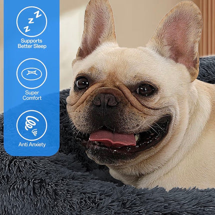 Panier Donut Apaisant – Lit Douillet en Fausse Fourrure