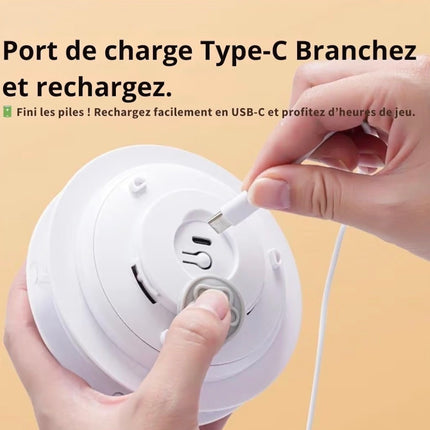 Tapis Interactif Automatique pour Chat – Jouet de Chasse avec Plumes, Rechargeable USB-C