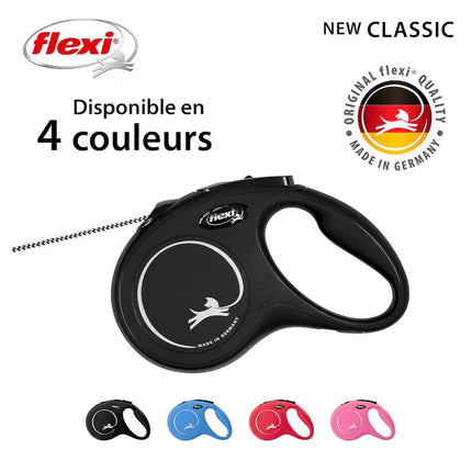 Laisse rétractable pour chien 8 m – Système de freinage confortable et poignée ergonomique