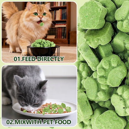 Friandises à l’herbe à chat pour chats – Aide anti-boules de poils et digestion