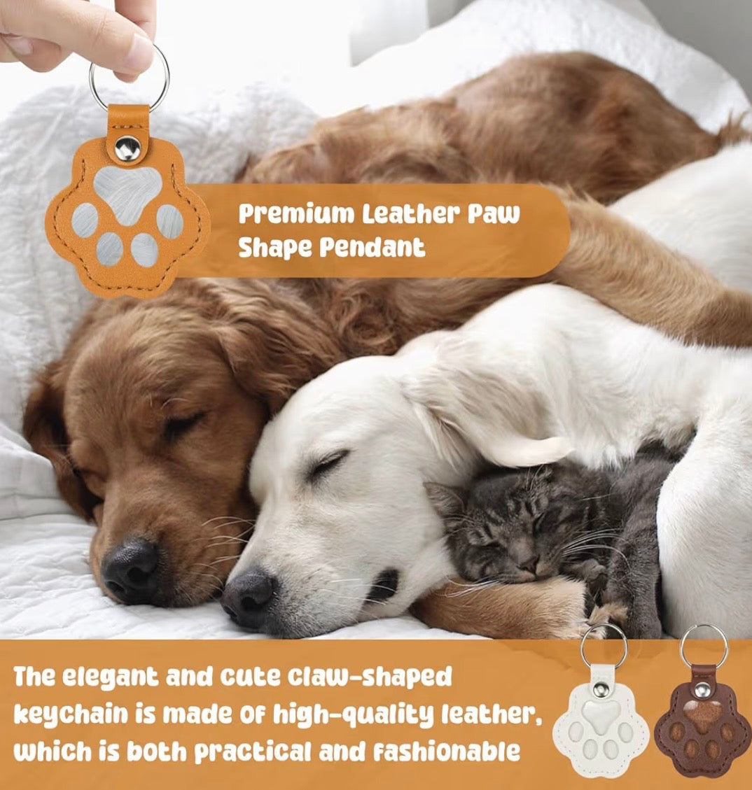 Lot de 3 Porte-Clés Empreinte en Cuir – Boîte Souvenir pour Poils d’Animaux | Cadeau Commémoratif Chien & Chat | Porte-Clés Patte de Chat – Accessoire Sac & Clés