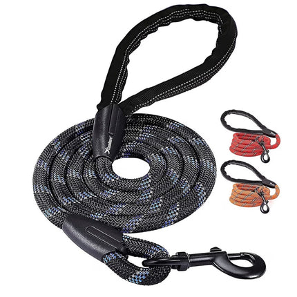 Laisse pour chien ultra-résistante en nylon avec poignée rembourrée – Mousqueton rotatif 360°